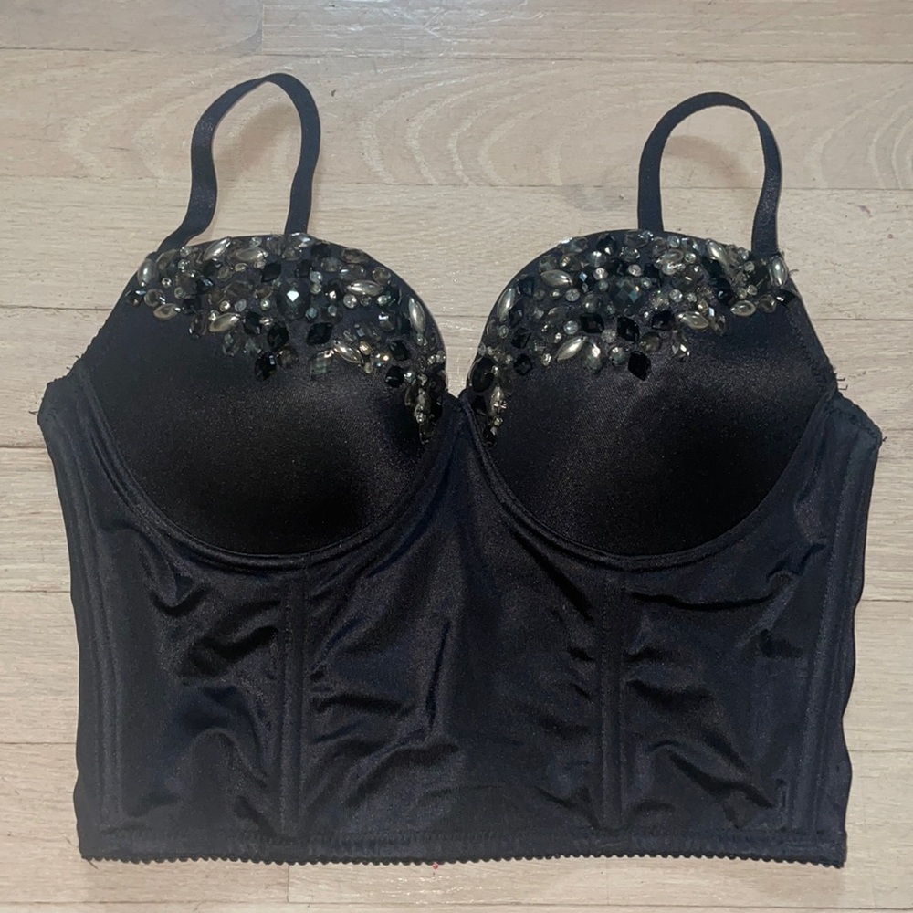 Black Bebe Corset Top